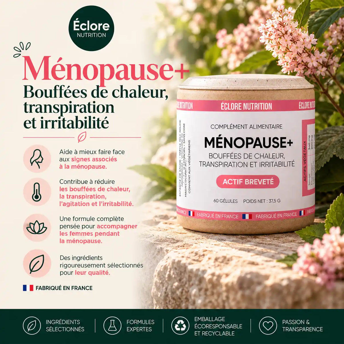 Complément ménopause : bouffées de chaleur, transpiration et inconfort