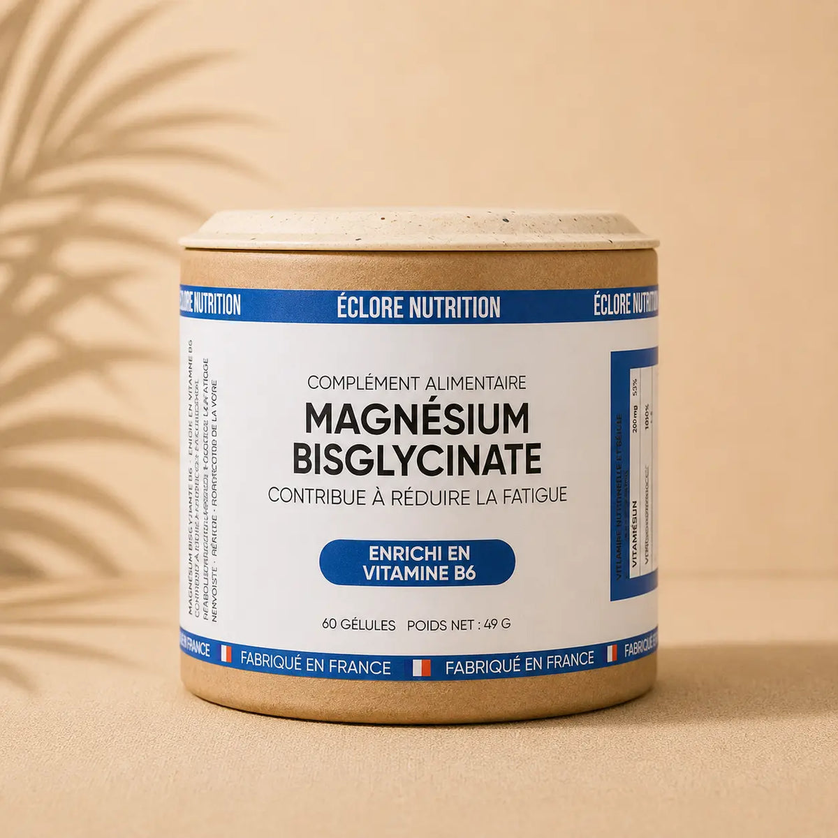 Magnésium Bisglycinate + Vitamine B6 – Complément Alimentaire Magnésium – Fatigue & Stress – Gélules