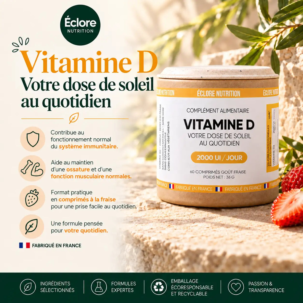 Vitamine D pour les Os, les Muscles, l'immunité