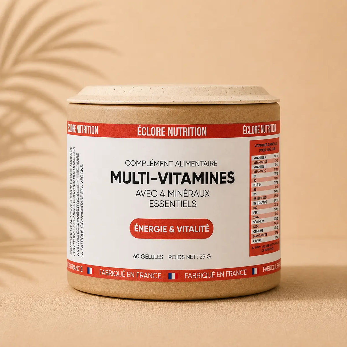 Vitamines Énergie + Minéraux – Complément Alimentaire Anti-Fatigue – Gélules